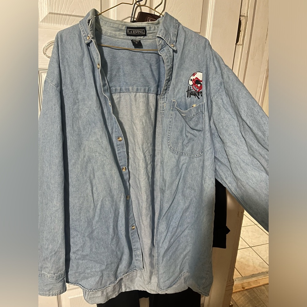 Vintage Huskers Denim Shirt